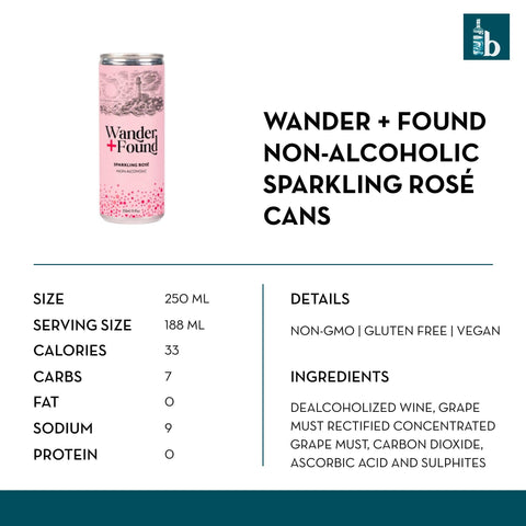 Wander + Found Non-Alcoholic Sparkling Rosé Cans - bardelia